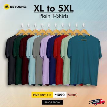 shop XXXL and XXXXL Size T shirts online at Beyoung in 2025